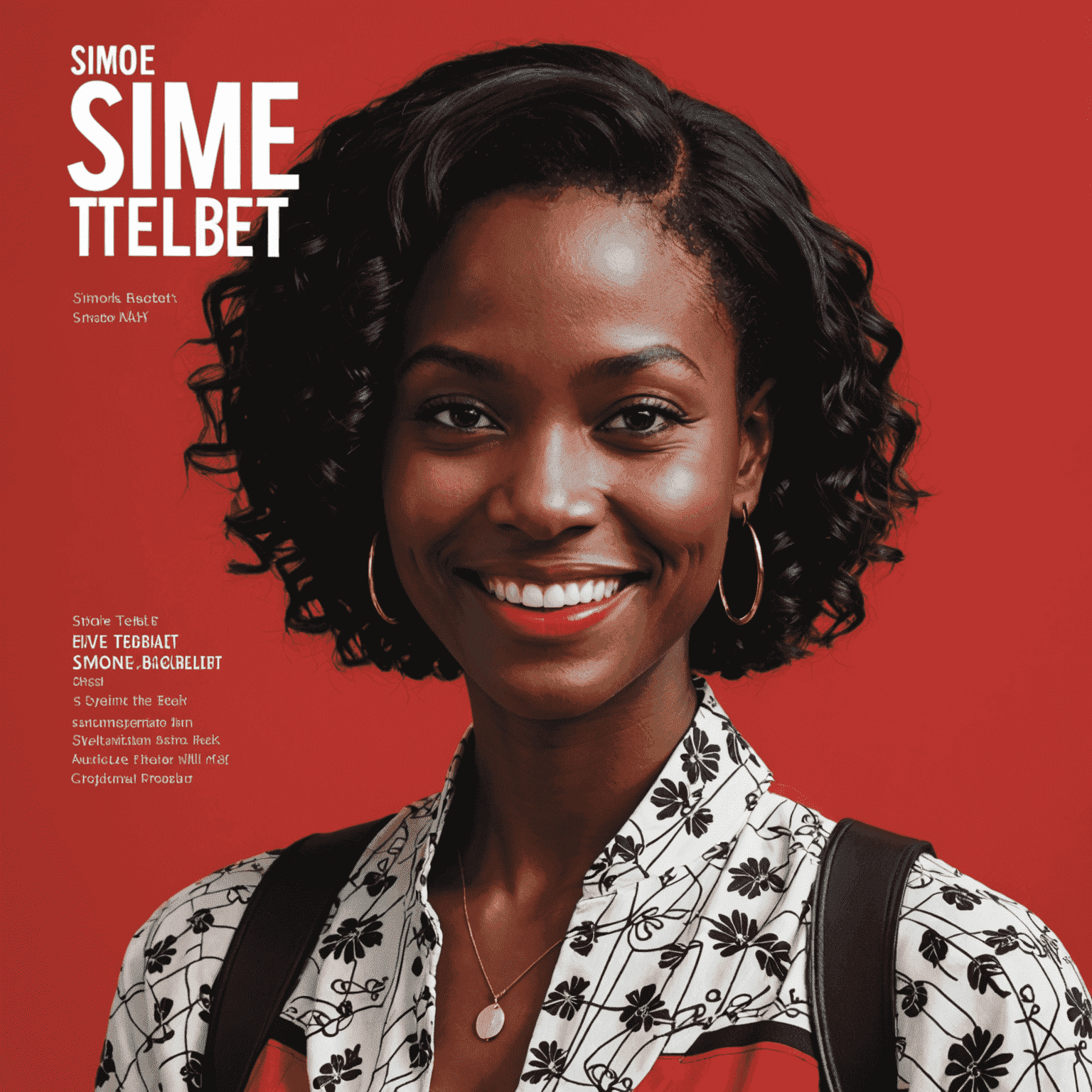 Imagem da capa do livro de Simone Tebet, mostrando a autora sorrindo em um fundo vermelho com detalhes em branco e preto