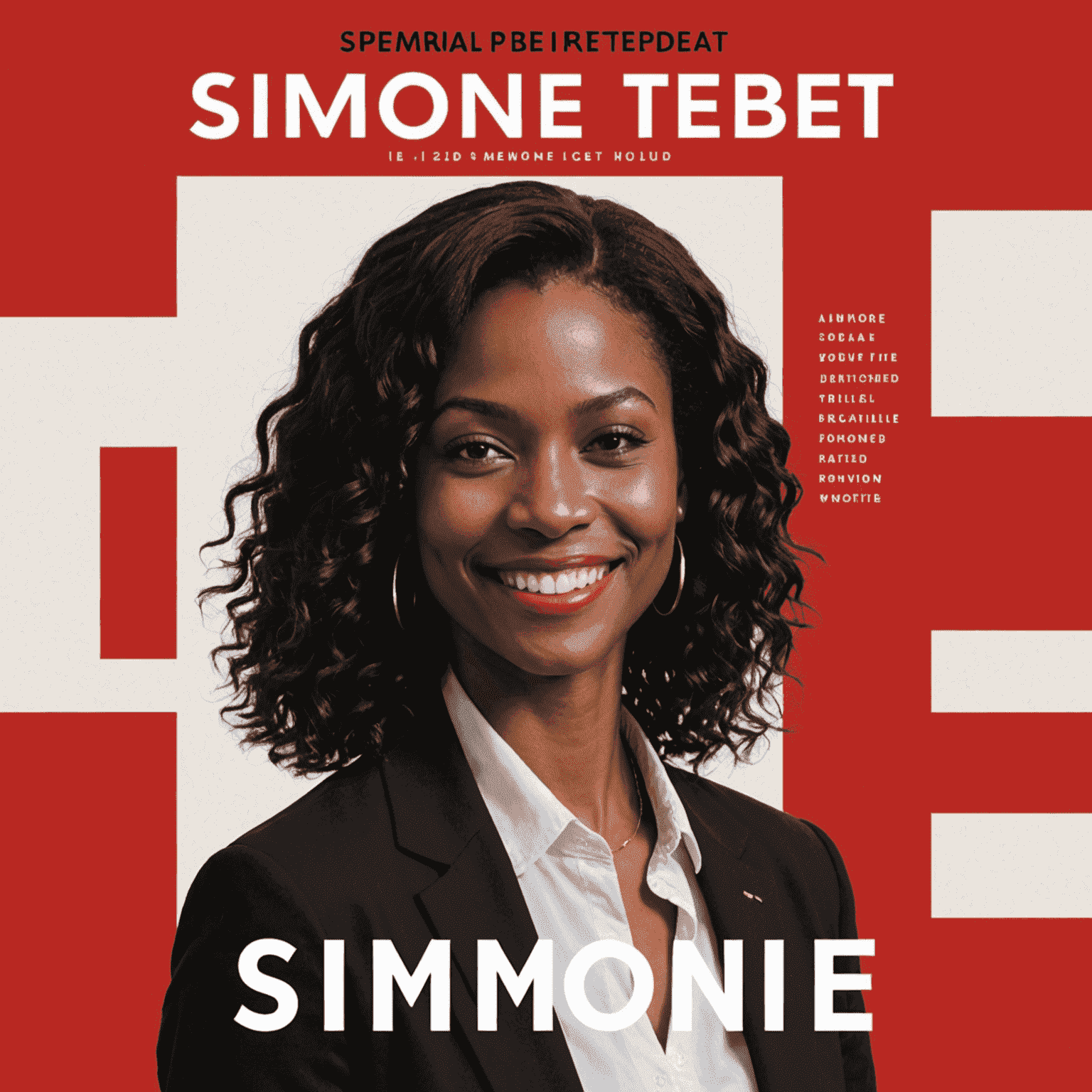 Imagem da capa do livro de Simone Tebet, mostrando a autora sorrindo em um fundo vermelho e branco, com o título do livro em destaque